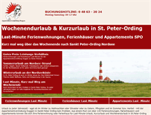 Tablet Screenshot of kurzurlaub.nordseeduggen.de